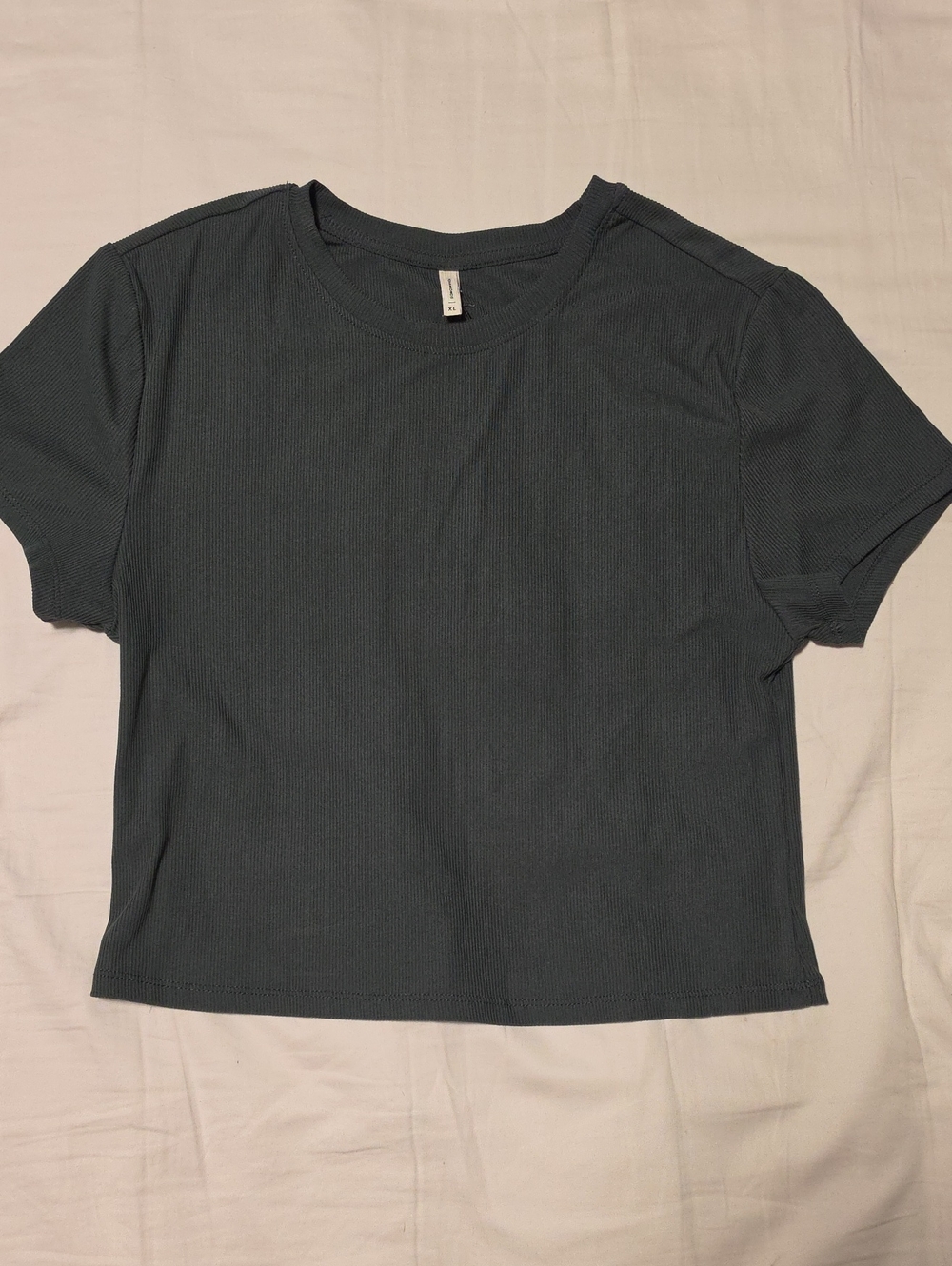 7Diamonds Women's XL Core Ribbed Short Sleeve T-Shirt Charcoal